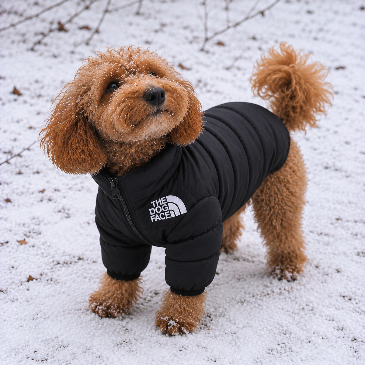 Quilted Zip Dog Puffer Jacket