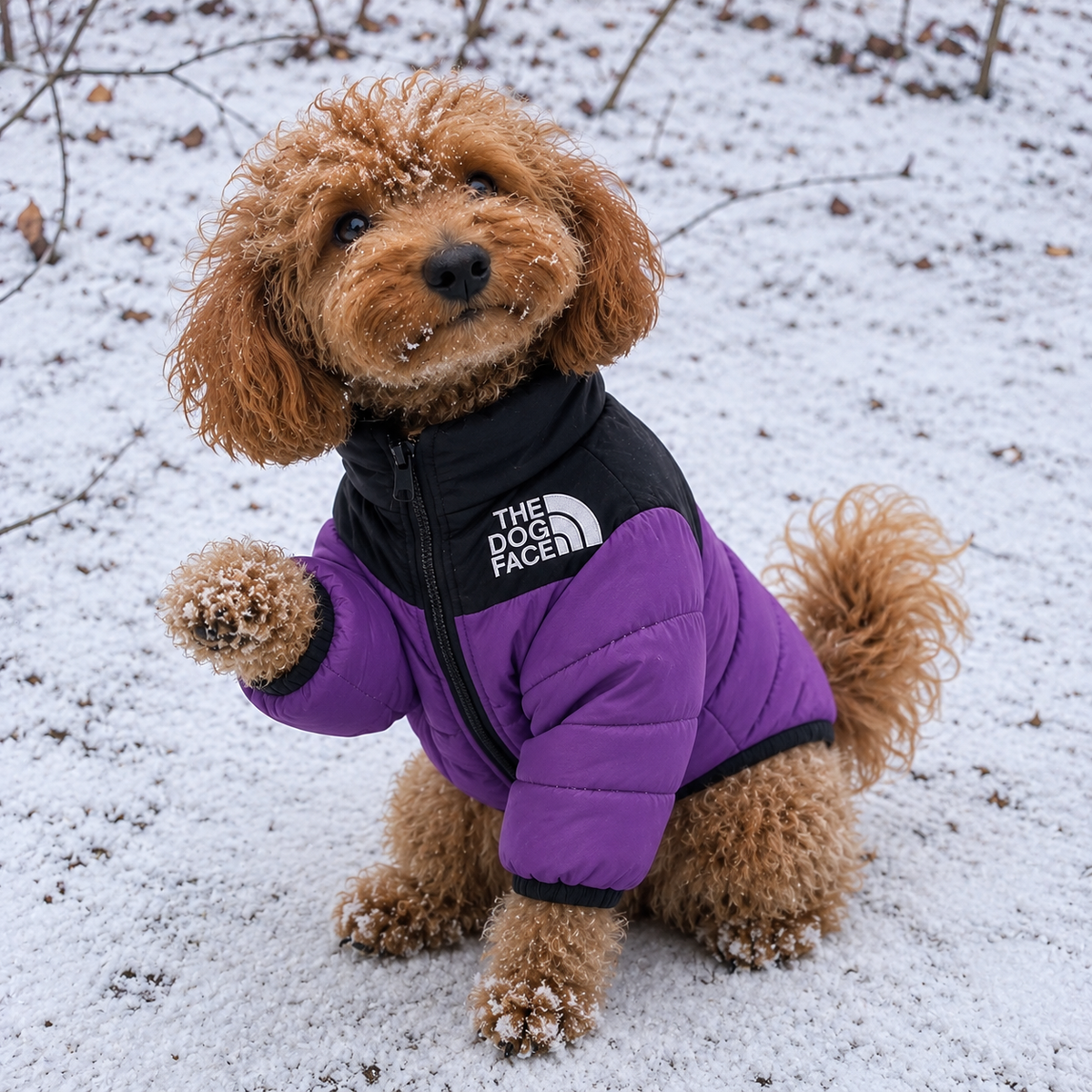 Quilted Zip Dog Puffer Jacket