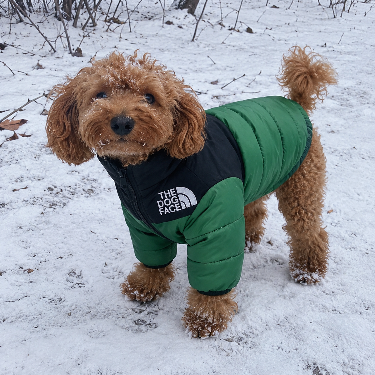 Quilted Zip Dog Puffer Jacket